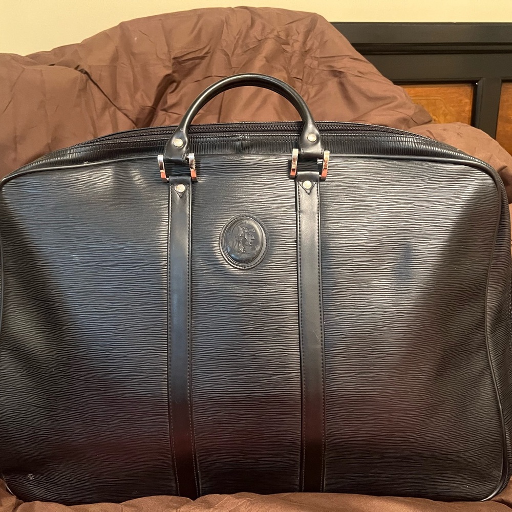 Black Men's Leather Travel or weekend bag